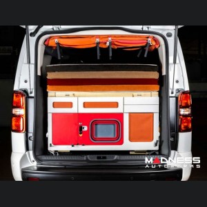 Volkswagen ID Buzz Camper Kit - Sleeping Platform w/ Kitchen Box - Brown / Orange